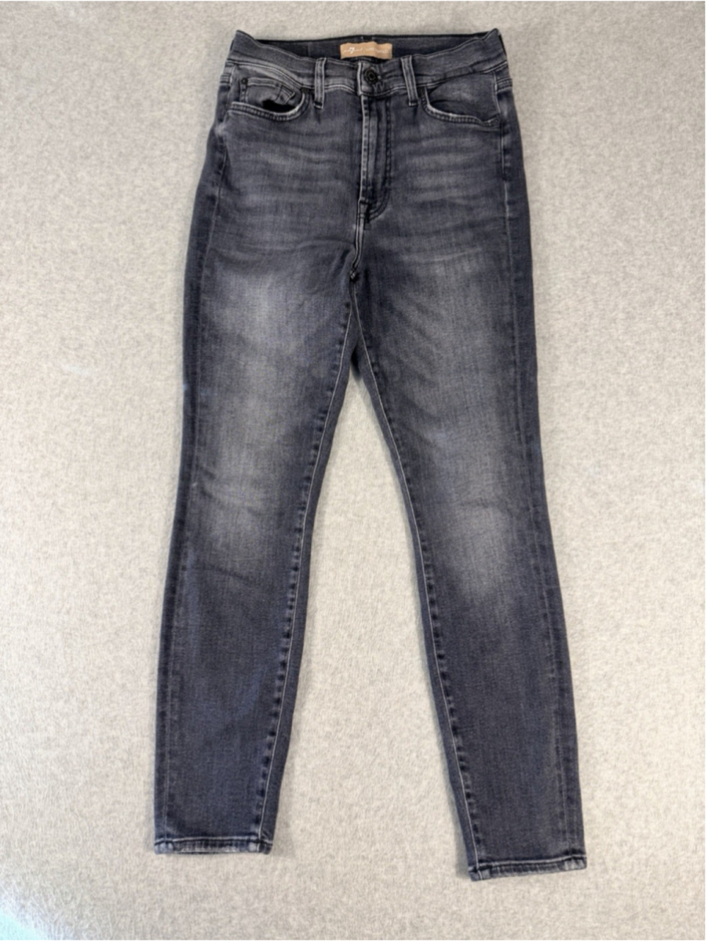 7 For All Mankind Women’s Gray Skinny Jeans Size‎ 28 Stretch High Rise Denim